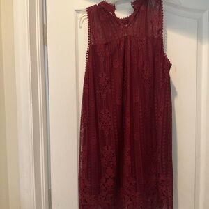 Women’s Burgundy Lace Sleeveless Dress by Chance or Fate (Macy’s)